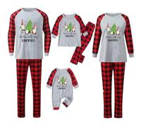 luoluoluo Christmas Pajamas Matching Sets Tartan Xmas Pjs for Family Christmas Tree Sleepwear Elf Printed Nightwear for Women Men Kids Baby Gnome Comfy Loungewear Holiday Sleepsuits Leisure Nightwear