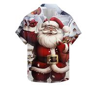 luoluoluo Clearance Christmas Shirt Mens Button Down Shirts Xmas Snowflakes Shirts Short Sleeve Hawaiian Shirt Christmas Tree Tops Soft Comfortable T-Shirt Pullover Holiday Male Shirt Party Costume