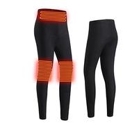 luoluoluo Electric Heated Pants for Womens Thermal Trousers USB Electric Heated Leggings 3 Heating Zone Thermal Bottoms Pants Winter Warm Cotton Long Trousers Washabale Warm Insulated Heated Pants