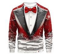 luoluoluo Funny Mens Christmas Jumpers Ugly Sweatshirt Snowman Pullover Xmas Novelty Jumper Santa Claus Tops Long Sleeve Sweater 3D Printed Sweatshirts Casual Blouse for Winter and Holiday Parties