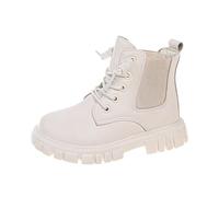 luoluoluo Girls Ankle Boots Faux Leather Booties Casual Flat Kids Shoes Lace-Up Boots Side Zipper Short Boot Combat Boot Hiking Shoe Comforble Walking Shoes Non-Slip Sole Booties Vintage Footwear