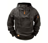 luoluoluo Men's 1/4 Zip Hoodie Sweatshirt Work Jumper Fleece Lined Pullover Long Sleeve Casual Tactical Coat Warm Sweater Windproof Jacket Thermal Plain Tops Workwear Oversized Half Zip Jumpers