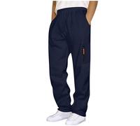 luoluoluo Mens Cargo Work Trousers Combat Pants Casual Sweatpants Elasticated Waist Drawstring Trouser Workwear Multi Pockets Hiking Tactical Trousers Lightweight Rip-Stop Joggers Sports Bottoms