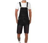 luoluoluo Men's Denim Overall Sale Clearance, Summer Dungarees Workwear Adjustable Jumpsuit Casual Jeans Short Rompers Above Knee Length Baggy High Waist Overalls Mid Straight Pants with Pockets