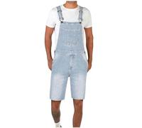 luoluoluo Men's Denim Overall Sale Clearance, Summer Dungarees Workwear Adjustable Jumpsuit Casual Jeans Short Rompers Above Knee Length Baggy High Waist Overalls Mid Straight Pants with Pockets