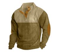 luoluoluo Men's V Neck Jumper UK Sale Clearance, Color Block Sweatshirts Workwear Button Down Pullover Causal Sweater Fall Stand Collar Tops Warm Fleece Jumpers Workout Gym Sports Outdoor Sportwear