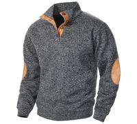 luoluoluo Men's V Neck Jumper UK Sale Clearance, Color Block Sweatshirts Workwear Button Down Pullover Causal Sweater Fall Stand Collar Tops Warm Fleece Jumpers Workout Gym Sports Outdoor Sportwear