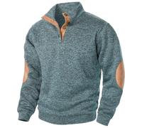 luoluoluo Men's V Neck Jumper UK Sale Clearance, Color Block Sweatshirts Workwear Button Down Pullover Causal Sweater Fall Stand Collar Tops Warm Fleece Jumpers Workout Gym Sports Outdoor Sportwear