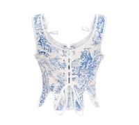 luoluoluo Women Medieval Renaissance Corsets Basque Steampunk Waist Trainer Lace Up Trim Lingerie Camisole Fashion Bustier Gothic Vest Ladies Vintage Corset Crop Top with Suspenders Elegant Shapewear