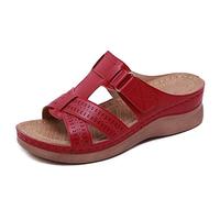 luoluoluo Women Wedge Sliders Sandals Platform Slippers Beach Wedge Slippers Open Toe Indoor Outdoor Shoes Anti Slip Beach Sandals Breathable Hollow Out Sandals Comfy Shower Sandals Elegant Slipper