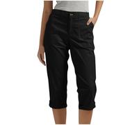 luoluoluo Women's Capri Trousers Sale Clearance Ladies 3/4 Length Cropped Pants Casual Summer Trousers Stretch High Waisted Bengaline Pedal Pusher with Pockets Smart Office Work Going Out Party Pants