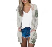 luoluoluo Womens Christmas Cardigans UK Sale Clearance, Ladies Xmas Jacket Long Sleeve Open Front Christmas Tree Cardigan Loose Flowy Hem Outwear Santa Claus Jackets Fall Winter Coat Festival Clothes