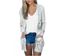 luoluoluo Womens Christmas Cardigans UK Sale Clearance, Ladies Xmas Jacket Long Sleeve Open Front Christmas Tree Cardigan Loose Flowy Hem Outwear Santa Claus Jackets Fall Winter Coat Festival Clothes