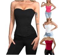 luoluoluo Womens Satin Plain Bustier Top UK Clearance Ladies Gothic Waist Trainer Vintage Push-up Overbust Heavy Duty Corsets Workout Slimming Body Shaper Princess Lace up Lingerie Party Club Wear
