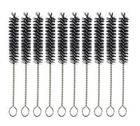 Luomorgo 10 Pcs 10mm Straw Cleaner Brush Nylon Tube Pipe Nozzle Brush with Wire Loop Handle