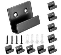 Luomorgo 10 Pcs Tile Display Wall Hanger, Stainless Steel Wall Mount Brackets Hook, Heavy Duty Tile Hanger for Mirrors, Picture Frame Ceramic Wall Display (Small Size, Black)