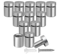 Luomorgo 12 Pcs 3/4" x 3/4" Aluminum Standoff Screws, Wall Sign Standoff Mounting Hardware Advertising Glass Stand Off Nail for Hanging Acrylic Picture Frame, Silver