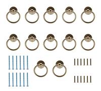 Luomorgo 12 Pcs Champagne Gold Ring Pull Handle Knobs, Modern Dresser Drawer Pulls for Kitchen Cabinet Cupboard Chest Metal Drawer Drop Ring Pulls