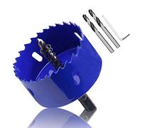 Luomorgo 2-3/4 inch 70mm Hole Saw, 1 1/4 inch Cutting Depth HSS Bi-Metal Hole Cutter with Hex Shank Drill Bit Adapter for Wood Cornhole Boards Plastic Drywall Fiberboard