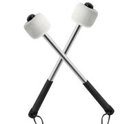 Luomorgo 2 Pcs Marching Bass Drum Mallets, Wool Felt Drum Mallets Percussion with Stainless Steel Handle, 12 Inch Drum Mallets Soft Felt Timpani Mallets