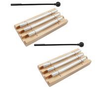 Luomorgo 2 Sets Meditation Chimes, Three Tone Hand Chimes Instrument Mindfulness Chime, Classroom Chime Bell for Teacher with Mallets, Mindfulness Tools for Yoga, Healing