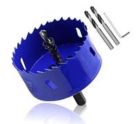 Luomorgo 3 inch 75mm Hole Saw, 1 1/4 inch Cutting Depth HSS Bi-Metal Hole Cutter with Hex Shank Drill Bit Adapter for Wood Cornhole Boards Plastic Drywall Fiberboard