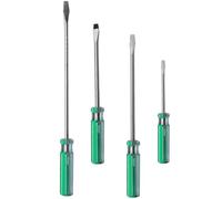 Luomorgo 4 Pcs Flat Head Slotted Screwdriver Set, 5x75mm, 6x100mm, 6x150mm, 6x200mm Magnetic Tip Screwdriver with Insulated PVC Handle for Repairing Device, Appliance