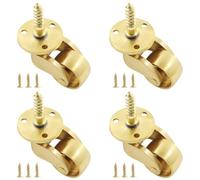 Luomorgo 4 Pcs Universal Stem Casters Brass Castor Heavy Duty 360 Degree Rotation Swivel Wheels Hardware Movable for Furniture Trunk Box Sofa Trolley Chairs Cabinet Bed