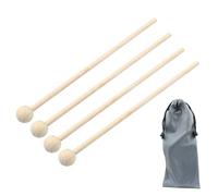 Luomorgo 4 Pcs Wood Xylophone Mallets, Glockenspiel Mallets Bell Mallets Percussion, 8 Inch Drumsticks for Bell, Chime, Tongue Drum Mallets with a Storage Bag