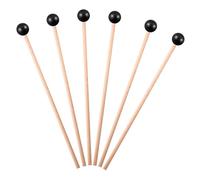 Luomorgo 6 Pcs Glockenspiel Mallets, Xylophone Mallets Rubber Bell Mallets Percussion with Wood Handle, 15 Inch Drumsticks for Bell Stick, Tongue Drum Mallets