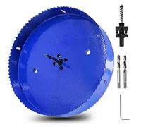 Luomorgo 8 1/4 inch 210mm Hole Saw with Arbor, 1 1/4 inch Cutting Depth HSS Bi-Metal Hole Cutter with Hex Shank Drill Bit Adapter for Wood Cornhole Boards Plastic Drywall Fiberboard