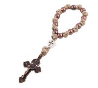 Luomu Pocket Rosary Paracord One Decade Catholic Rosary Beads with Crucifix Medal, M, Metal, no gemstone