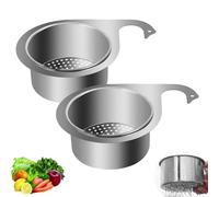 Luonaa 2025 New Stainless Steel Swan Sink Strainer Basket, Multifunctional Drain Basket, Kitchen Sink Drain Basket Swan Drain Rack, Kitchen Sink Organizer, 2 Packs