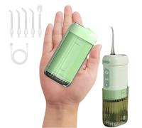 Luonaa Water Flosser for Teeth, Portable Oral Irrigator with 4 Modes, 5 Flossing Tips, 200ML Telescopic Water Tank, IPX7 Waterproof, Rechargeable Cordless Plaque Remover (Green)