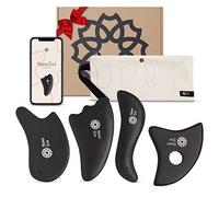 LUONKOS Large Gua Sha Skincare Tools - Guasha Stone Face Massage Tool Set of 4 - Face Roller Massage for Anti-Aging Benefits - Body Gua Sha Massager - Define Your Jawline, Mouth, Cheeks & More