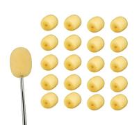 Luontgom 20 Pcs Headset Mic Foam Cover, Skin Color 2x15 mm Mini Microphone Windscreen Sponge, Small Headset Mic Cover Replacement for Lapel & Ear-Hook Microphones