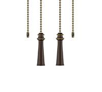 LuoQiuFa 2pcs Ceiling Fan Pull Chain, Decorative Fan Pull Chain Pendant Extension, 12 Inches Lighting & Fan Beaded Ball Fan Pull Chain Extender Ornament with Connector (bronze)