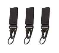 LuoQiuFa3-piece Tactical Nylon Webbing Buckle Carabiner Molle Belt Clip Key Buckle, Suitable for Outdoor Sports(Black)