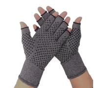 Luoqun88 Anti-Arthritis gloves Women & Men Warmth Gloves, Compression Gloves for Joint Pain Relief, Arthritis, Carpal Tunnel, and Muscle Strain - Fingerless Design for Comfort and Mobility (S, Grey)