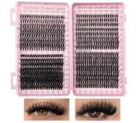 Luoqun88 Cluster Lashes Individual Eyelashes, 640pcs Eyelash Clusters - D Curl Lash Extensions | 8-16mm Russian Style Cat-Eye Lashes | DIY High Volume & Soft Fiber (30+40+50D)