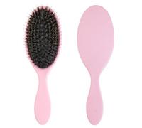 Luoqun88 Dual Bristle Detangling Brush with Boar Bristles | Anti-Static Hairbrush for All Hair Types & Extensions | Gentle on Wet/Dry Hair, Reduces Breakage & Frizz, Curl Defining Brush (Pink)