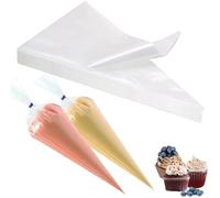Luoqun88 Extra Large Piping Bags, Piping Bags Disposable - 18inch, 50 Pack Clear Disposable Icing Bags, PE Tear-Proof Strong Icing Bags Thick, Easy Piping Bag for DIY Cake & Cookies (45×24cm, Clear)