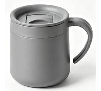 Luoqun88 Insulated Travel Coffee Mug 300ml | 4-Hour Hot, 12-Hour Cold | Leak-Proof Stainless Steel Cup with Handle | BPA-Free, Double Wall Vacuum | Ideal for Commute, Office, Gym & Gifts (Grey)