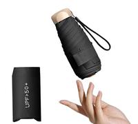 Luoqun88 Mini Umbrella, Compact Umbrella with UPF50+ Protection, Folding Travel Umbrellas Windproof Strong 6 Ribs, Sun Umbrellas, Handbag Brolly for Sun and Rain for Women Men and Child(Black)