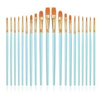 Luoqun88 Paint Brush Set, 20 PCS Nylon Hair Paint Brushes for Acrylic, Oil, Watercolor & Gouache Painting - Ideal Small Paint Brush for Artists, Kids, and Creative Projects(Light Blue)