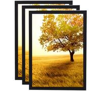 Luoqun88 Picture Frame A4 Set of 3,Versatile A4 Picture Frame 21 x 29.7cm,A4 Frame,A4 Picture Frame,A4 Poster Frame,A4 certificate frame,Freestanding and Wall Mountable-Black