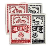 Luoqun88 Playing Cards - 4 Pack Set Plastic Coated Play Cards- Vibrant Red & Blue Deck of Hand for Adults - Ideal for Poker, Card Games and Family Entertainment Poker