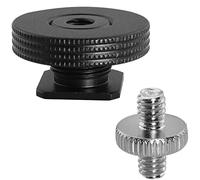 LUORNG 1/4 Female Thread to Hot Shoe Adapter 2PCS Hot Shoe Mount Adapter with 1/4 to 1/4 inch Male Screw for Magic Arm, Video Light,Monitor