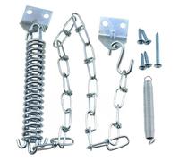 LUORNG 1 Set of Spring Loaded Screen Door Chain Set Silver Windproof Door Chain Heavy Duty Storm Door Hardware Suitable for Wooden Door Aluminium Door Composite Door