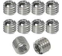 LUORNG 10PCS 1/4 to 3/8 Convert Screw Nut Cap (Full Thread) for Digital SLR Cameras Camcorders Monopods Tripods Gimbal Stabilizers Light Stands